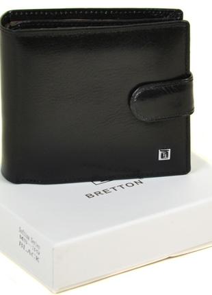 Мужской кожаный кошелек Bretton MS-39 Black натуральная кожа