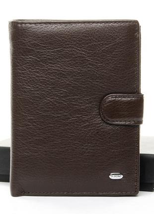 Мужской кожаный кошелек портмоне Dr.Bond M1 коричневый натурал...