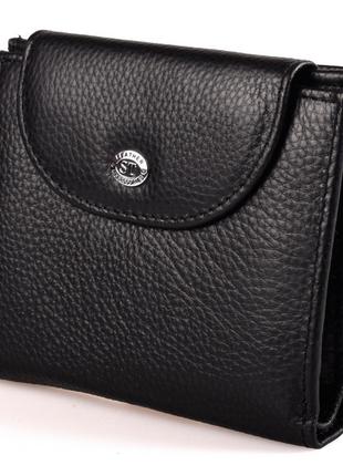 Жіночий шкіряний гаманець ST 410 чорний натуральна шкіра