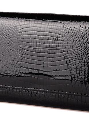 Жіночий шкіряний гаманець ST S9001A з візитницею чорний натура...