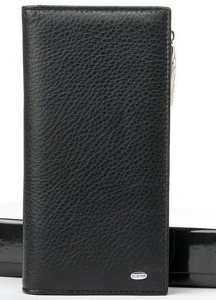 Мужской кожаный кошелек Dr.Bond WMB-3M black натуральная кожа