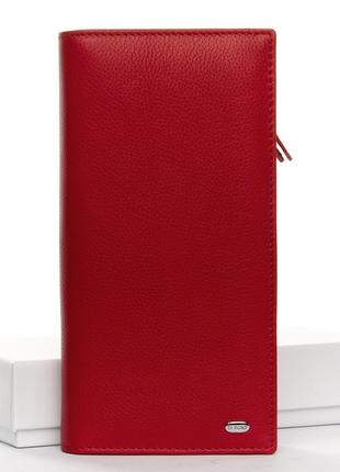 Женский кожаный кошелек Dr.Bond WMB-3M красный натуральная кожа