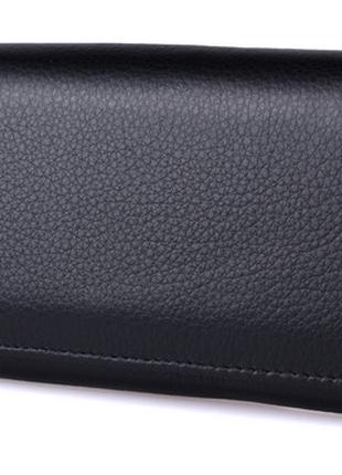 Жіночий шкіряний гаманець ST 150-1 чорний на магнітах натураль...