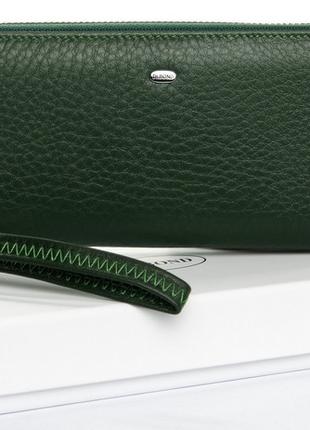 Жіночий шкіряний гаманець на блискавці Dr.Bond W38 зелений нат...