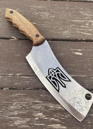 Нож-топорик ручной работы “Goff” кливерный с тризубом