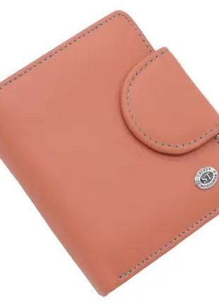 Женский кожаный кошелек на магните ST 415-1 розовый натуральна...