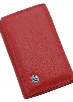 Жіночий шкіряний гаманець на магніті ST 031 червоний натуральн...