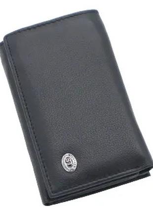 Жіночий шкіряний гаманець на магніті ST 031 чорний натуральна ...