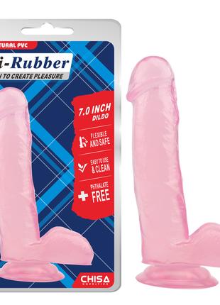 Фалоімітатор - Hi-Rubber 7" Dildo Pink 18+