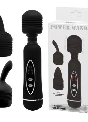 Вібратор зі змінними насадками - Power Wand Massage Kit Black 18+