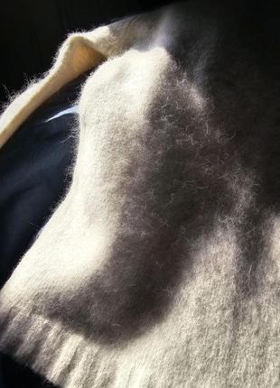 Ангоровый джемпер топ молочный белый шерстяной свитер кофта