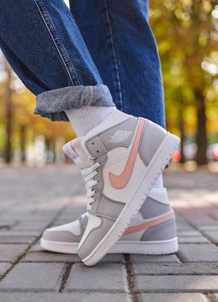 Nike air jordan 1 retro high grey pink