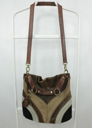 Кожаная сумка fossil vintage long live shoulder crossbody сomb...