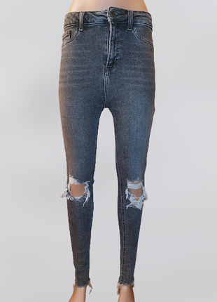 💜💜💜стильные серые женские рваные джинсы new look💜💜💜