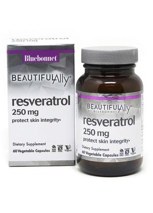 Натуральная добавка Bluebonnet Resveratrol 250 mg, 60 вегакапс...