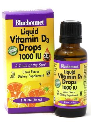 Витамины и минералы Bluebonnet Liquid Vitamin D3, 1000 IU 30 м...