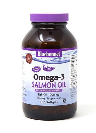 Жирные кислоты Bluebonnet Natural Omega 3 Salmon Oil, 180 капсул