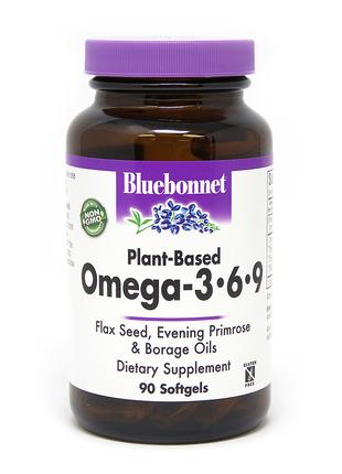 Жирные кислоты Bluebonnet Omega 3-6-9 Plant-Based 1000 mg, 90 ...