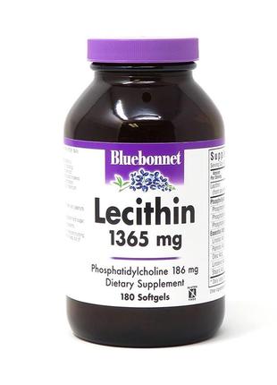 Натуральная добавка Bluebonnet Lecithin 1365 mg, 180 капсул