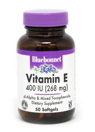 Витамины и минералы Bluebonnet Vitamin E 400IU, 50 капсул