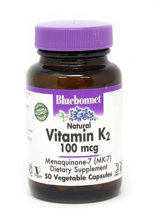 Витамины и минералы Bluebonnet Vitamin К2 100 mcg, 50 капсул