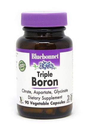 Витамины и минералы Bluebonnet Triple Boron 3 mg, 90 вегакапсул