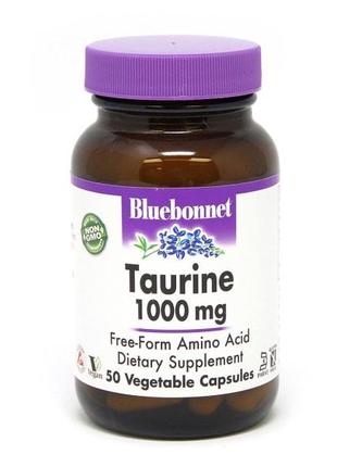Амінокислота Bluebonnet Taurine 1000 mg, 50 вегакапсул
