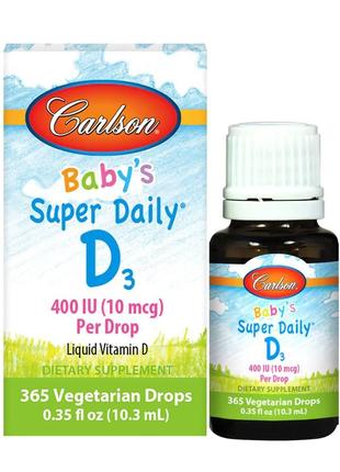 Вітаміни та мінерали Carlson Labs Baby's Super Daily D3 400 IU...