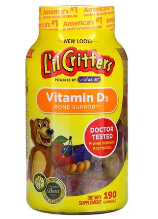 Витамин Д3 для детей L'il Critters для костей 190 жевательных ...