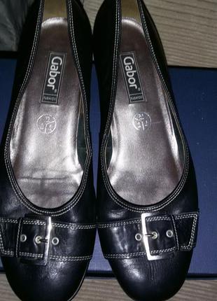 Кожаные черные туфли gabor,размер 39 (25.5см)