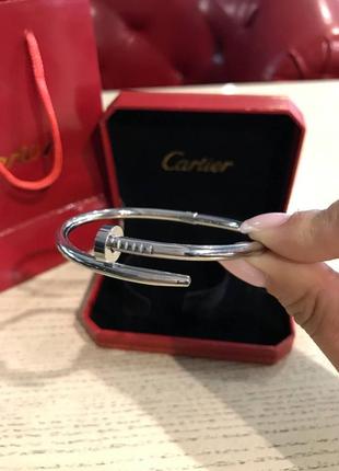 Брендовый браслет гвоздь cartier с посеребрением