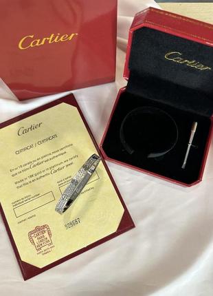 Cartier браслет love с цирконием с отвёрткой в премиум упаковке