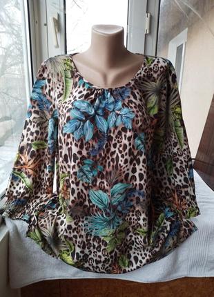 Брендовая вискозная блуза блузка большого размера