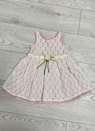 Детское розовое платье для девочки 2 года