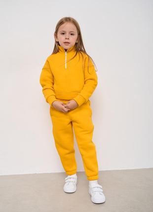 Теплый спортивный костюм для девочки цвет желтый р.110 444384