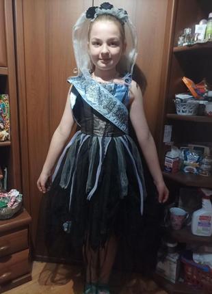 Платье на хеллоуин для девочки 7-8 лет