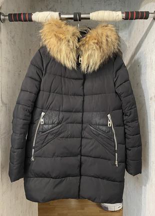 Пуховик зимова куртка жіноча гусячий пух розмір 46-48 М-L