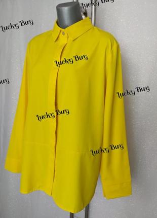 Женская желтая рубашка с длинными рукавами. замеры в описании.