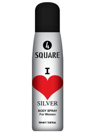 Женский дезодорант-спрей 4 square silver, 150 мл