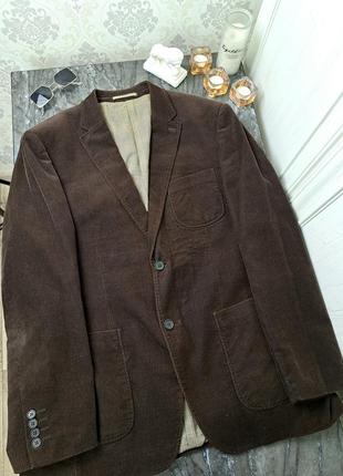 Брендовый стильный коричневый вельветовый пиджак next🤎