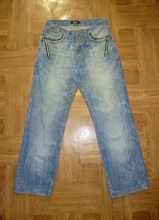 Брендовые джинсы прямые средняя посадка синие весна-осень,винтаж