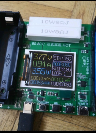 Тестер, вимірювач ємності акумуляторів 4.2 вольта  li-ion