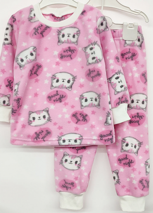 Теплая пижама детская для  девочки флис пж-06ма