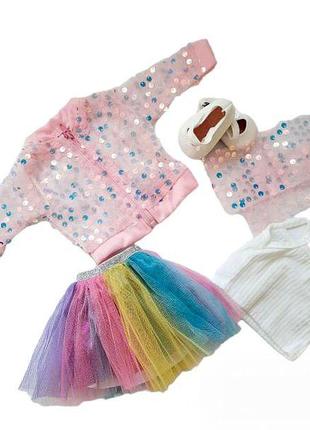 Одежда для куклы Baby Born 40-43 см / Беби Борн набор Радужный...