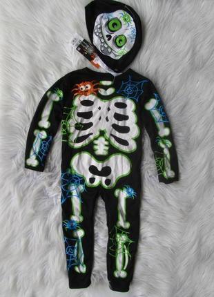 Карнавальный костюм светящийся скелет труп зомби мертвец hallo...
