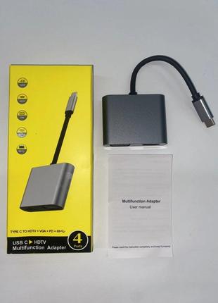 USB C-HDMI-совместимый адаптер VGA Type C USB 3,0-концентратор...