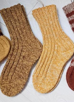 Чоловічі/жіночі в'язані теплі шкарпетки у відтінках осенi (р 3...