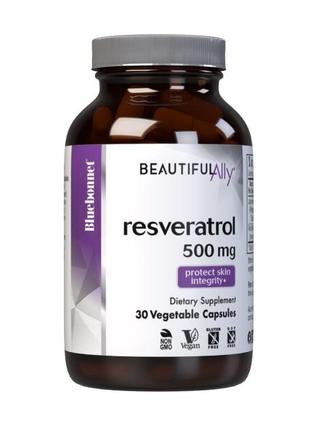 Ресвератрол 500 мг, Beautiful Ally, Bluebonnet Nutrition, Resv...