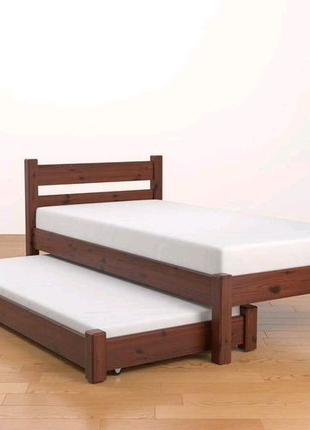 Ліжко односпальне з цільного натурального дерева