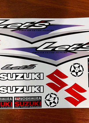 Наклейки на мотоцикл мопед скутер Сузуки летс Suzuki lets